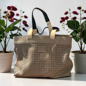 Dimoni Spain Gray White Large Leather Tote